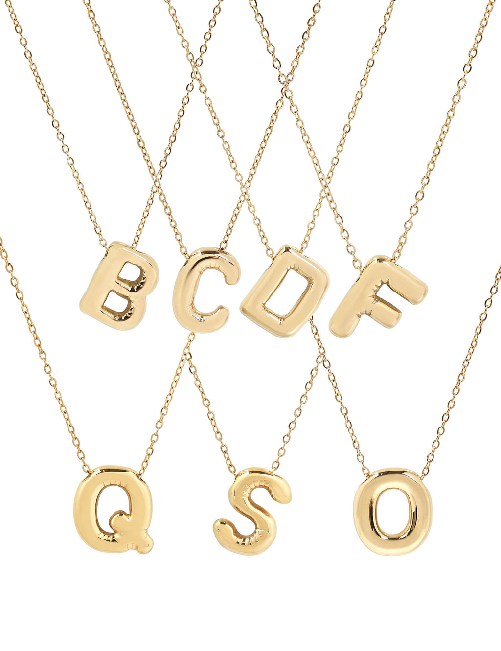 Collier initiale 3D en forme de ballon: J