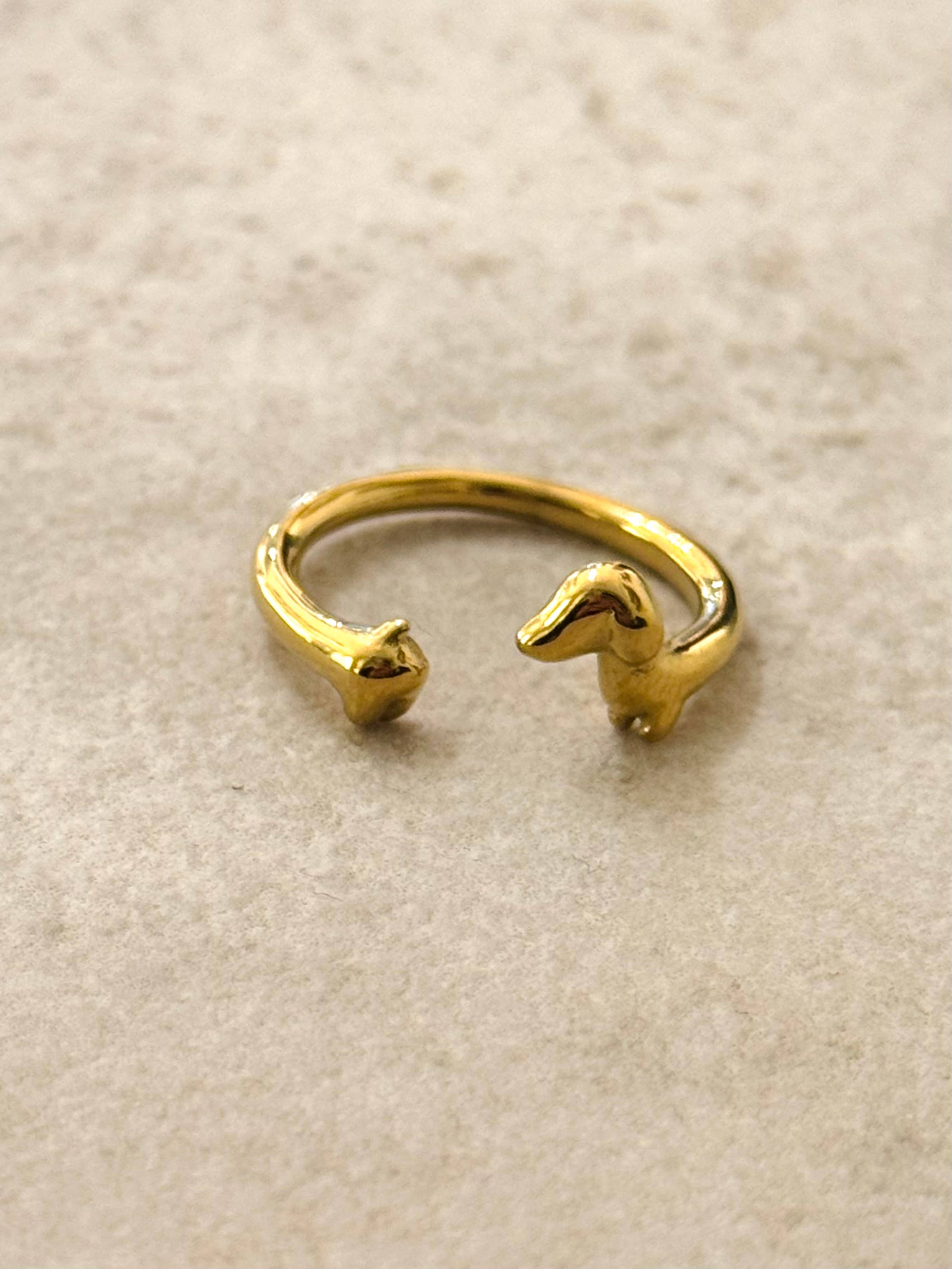 Bague de Tour Minimaliste Ajustable en Acier Inoxydable Teckel