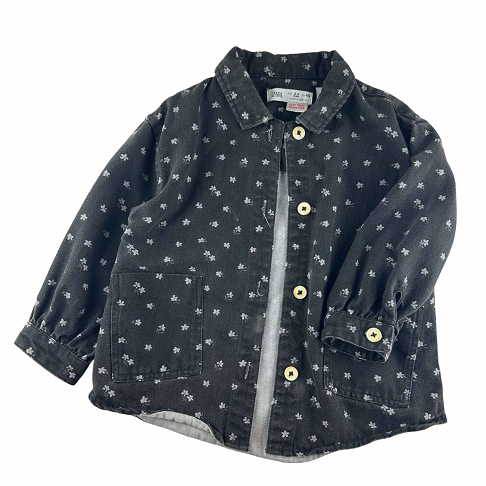 Veste imprimé fleurette, noir/gris