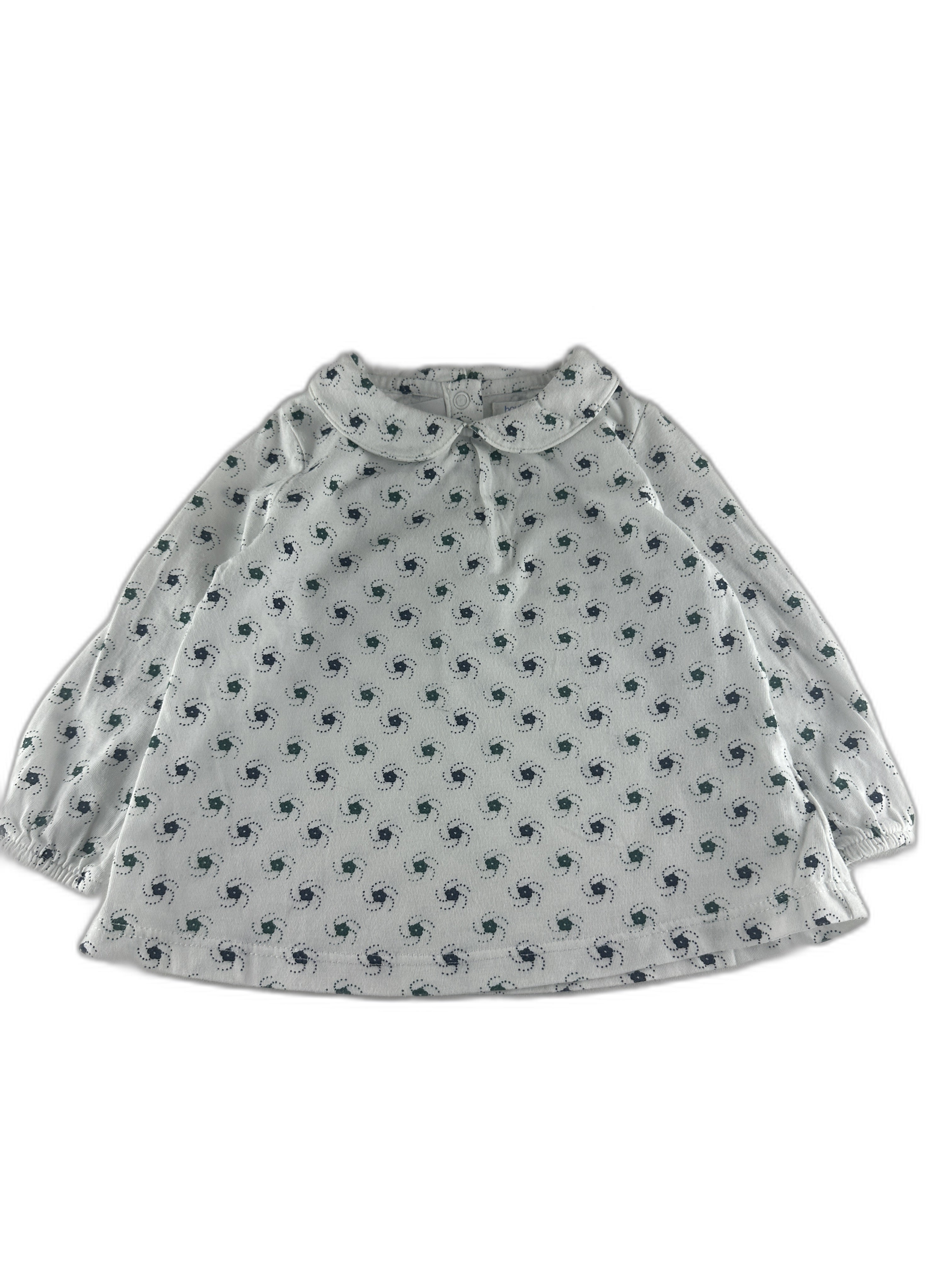 Boutchou - Blouse blanches imprimée fleurettes - taille 6 mois - seconde main