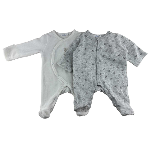 Lot de deux pyjamas velours.