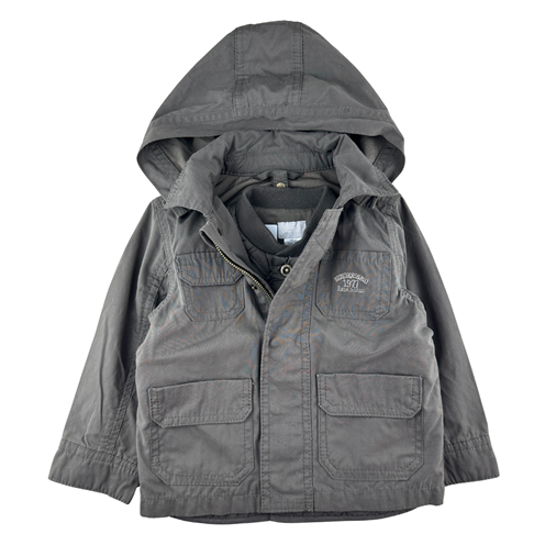 Parka kaki capuche amovible et gilet matelassé amovible seconde main cyrillus pour enfant