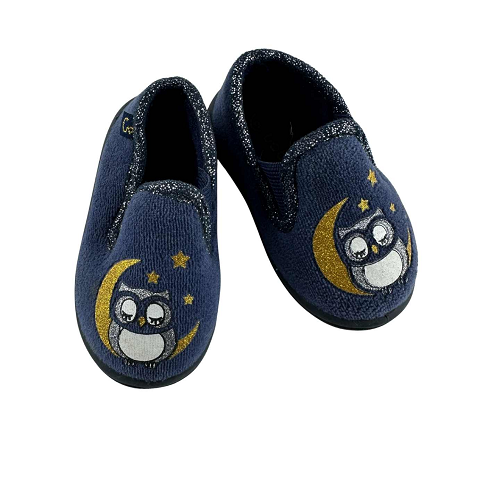 Petit chausson bleu nuit avec imprimé