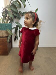 Robe velours bordeaux bébé fille, Noël, Nouvel An