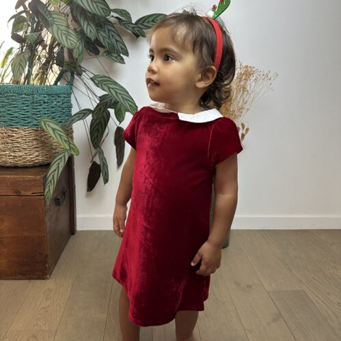 Robe velours bordeaux bébé fille, Noël, Nouvel An