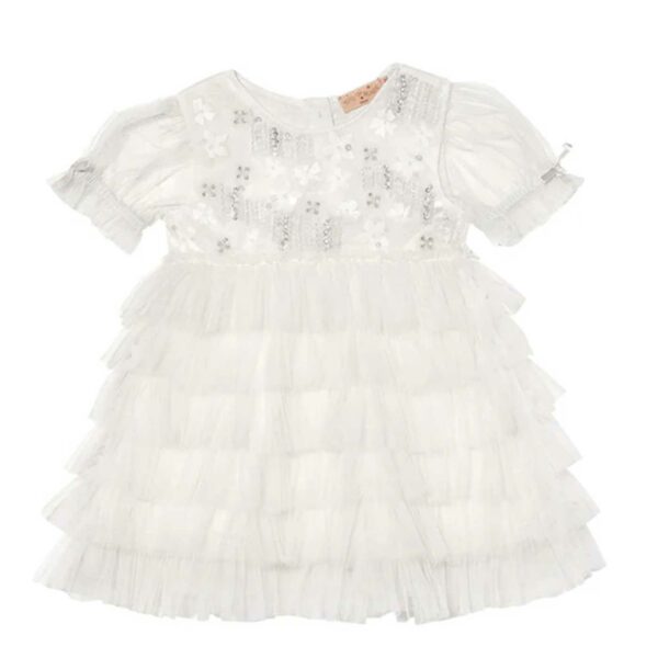 Robe blanche tutu et sequin bebe fille, mariage