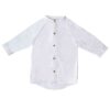 Chemise blanche enfant cérémonie col mao en gaze de coton