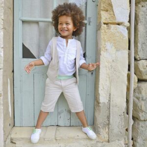 Ensemble-cérémonie-garçon-gilet-bermuda-enbouclekids