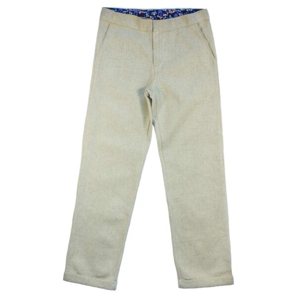 Pantalon garçon en lin cérémonie enfant coloris Lin