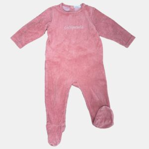 Pyjama bout'chou brodé "craquante" en velours taille 12 mois