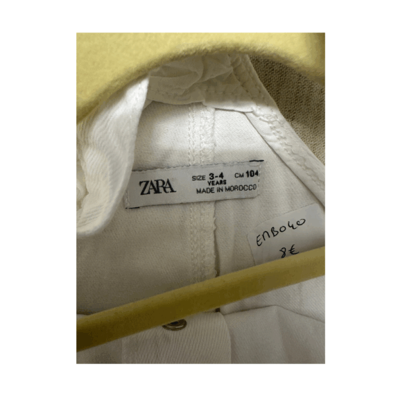 Salopette blanche Zara seconde main fille 3-4 ans