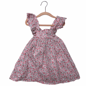 Robe courte rose imprimée été Lola Palacios occasion fille 3 ans