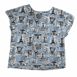 Blouse manches courtes bleu ciel Petit Bateau 6 ans seconde main