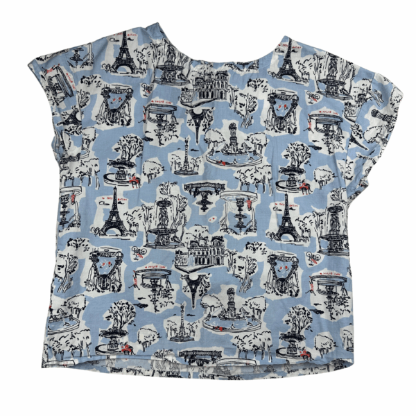 Blouse manches courtes bleu ciel Petit Bateau 6 ans seconde main